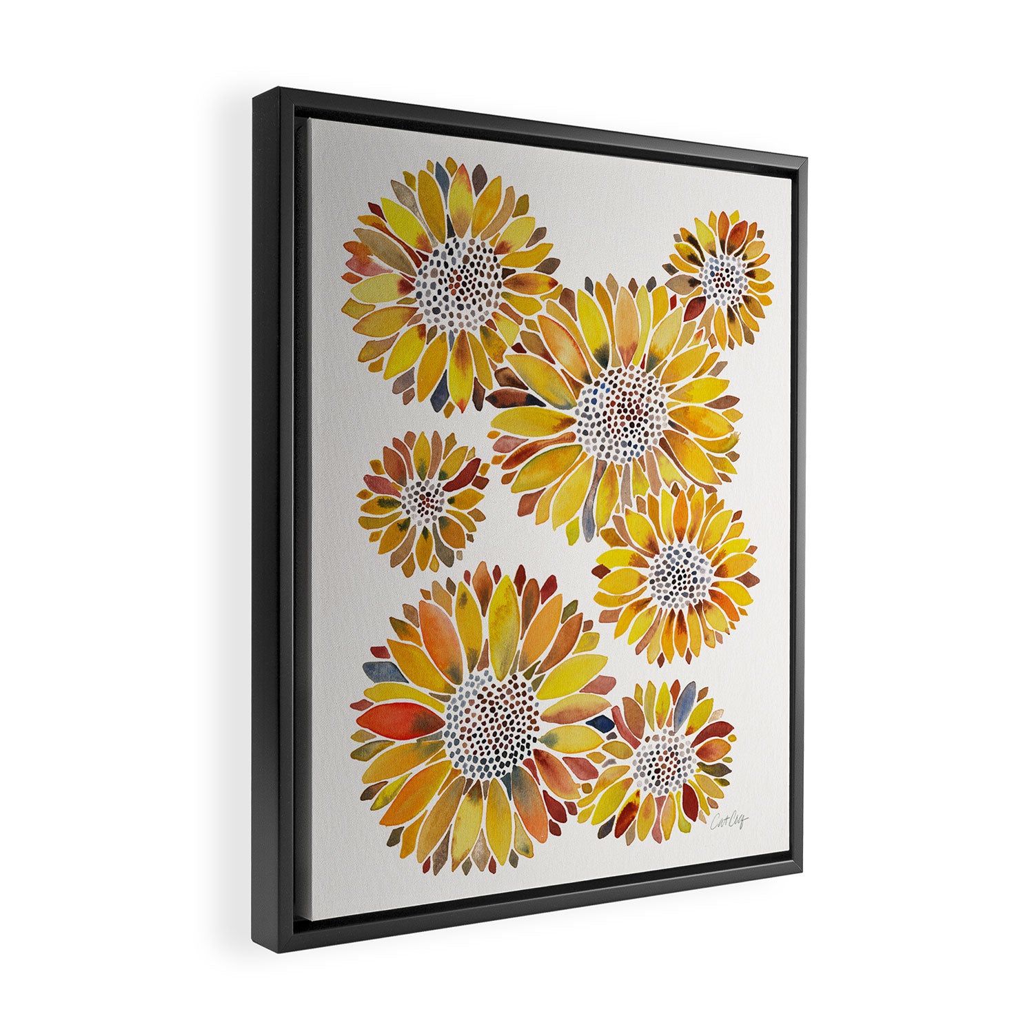 Sunflower Blooms - Yellow Framed Canvas Print Gallery Image 2