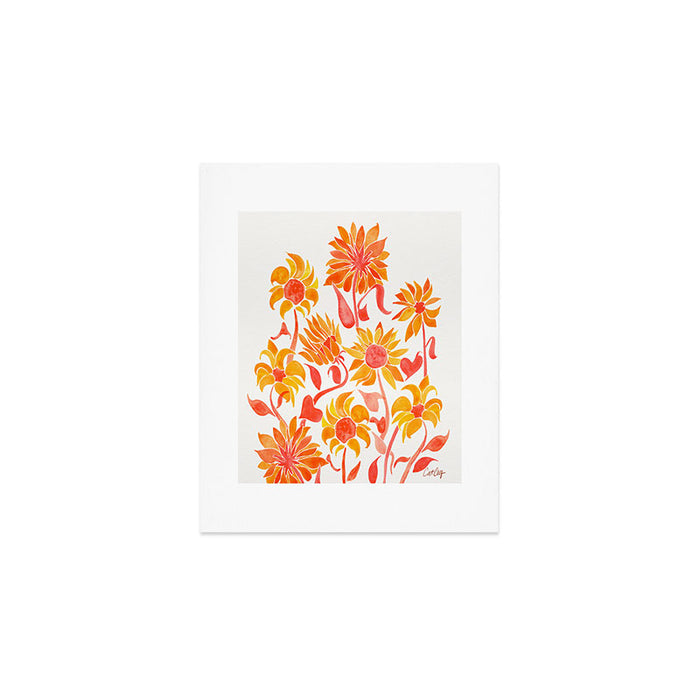 Sunflower Watercolor - Fiery Palette Art Print Gallery Image 1