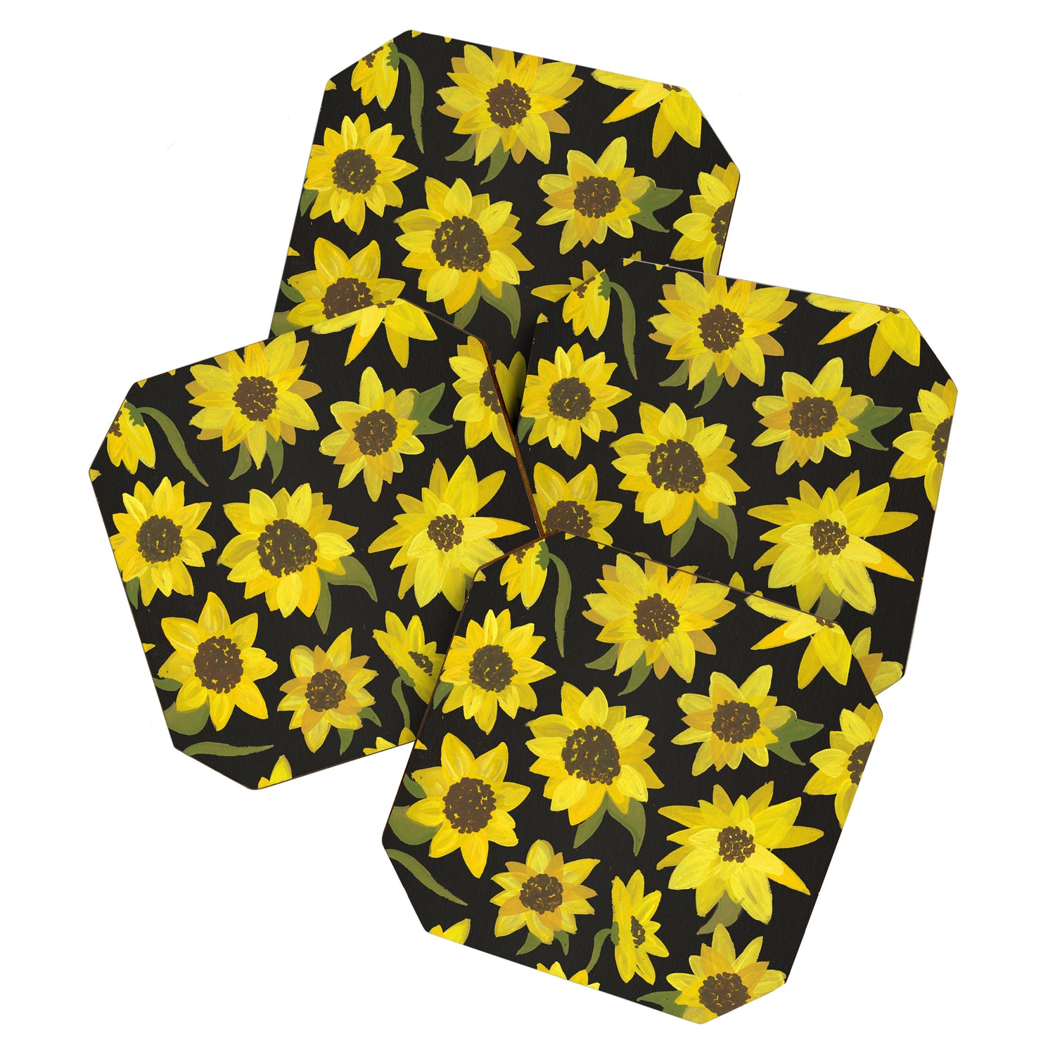 Sunflowers Acrylic on Charcoal Coaster Gallery Image 1