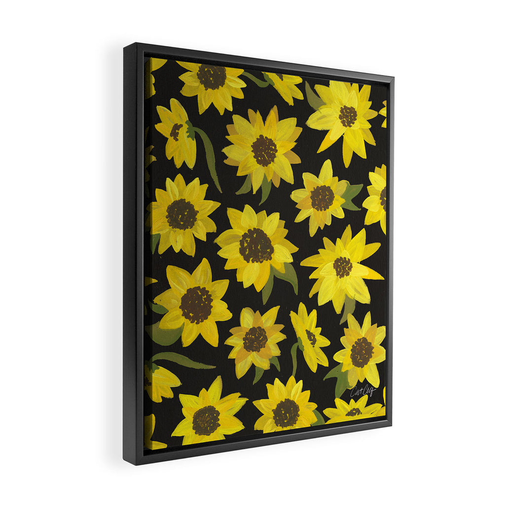 Sunflowers Acrylic on Charcoal Framed Canvas Print Gallery Image 2