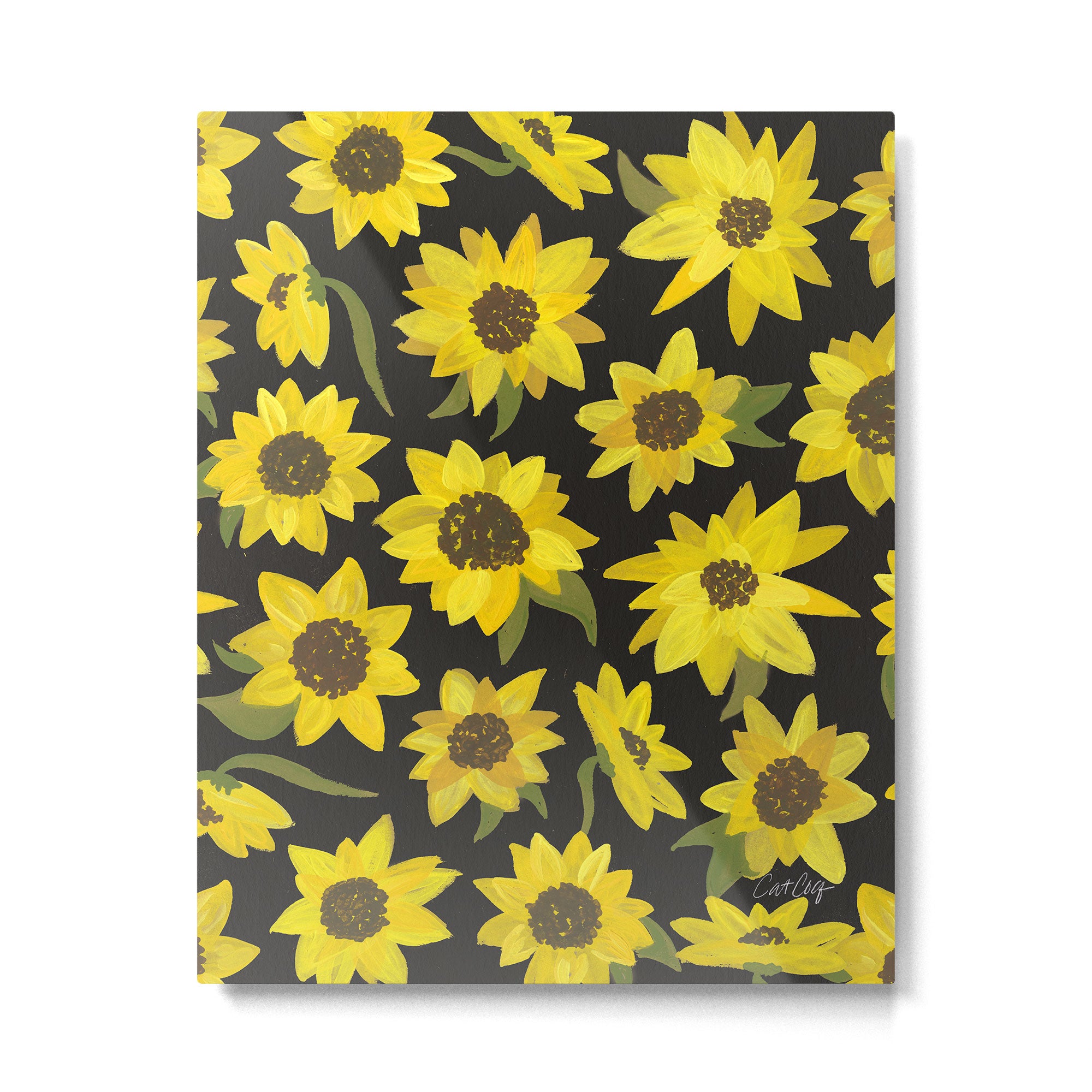 Sunflowers Acrylic on Charcoal Metal Print Gallery Image 6