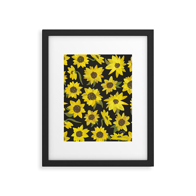 Sunflowers Acrylic on Charcoal Framed Art Print Gallery Image 6