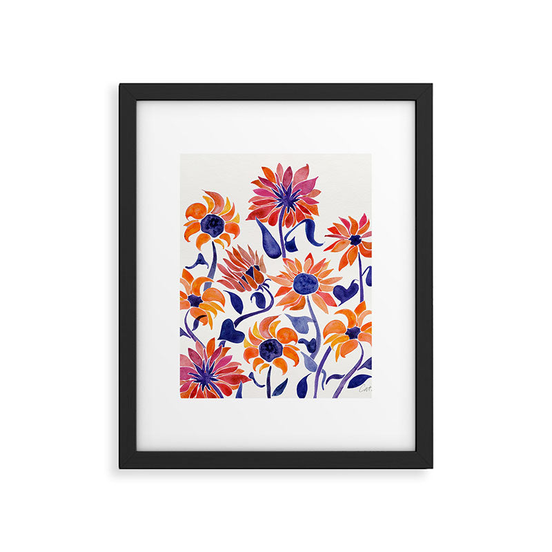 Sunflowers - Sunset Palette Framed Art Print Gallery Image 4