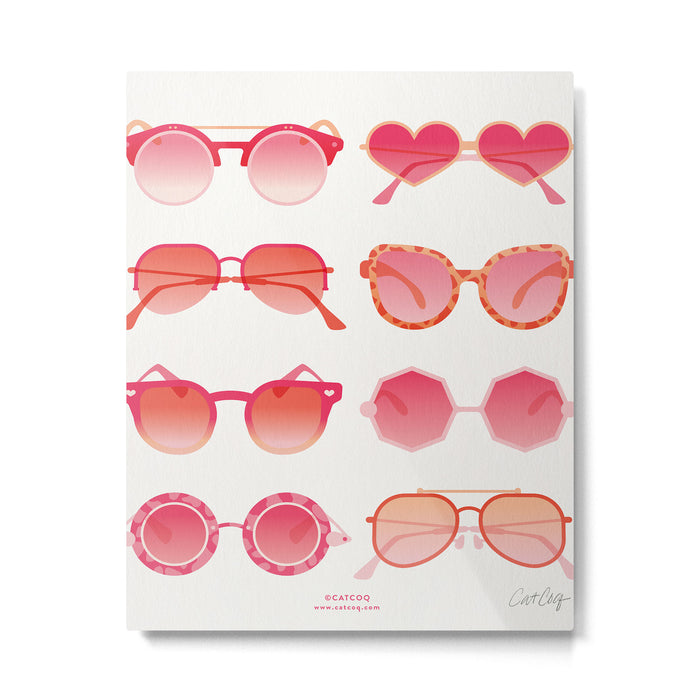 Sunglasses Collection - Pink OmbrÃ© Palette Metal Print Gallery Image 1