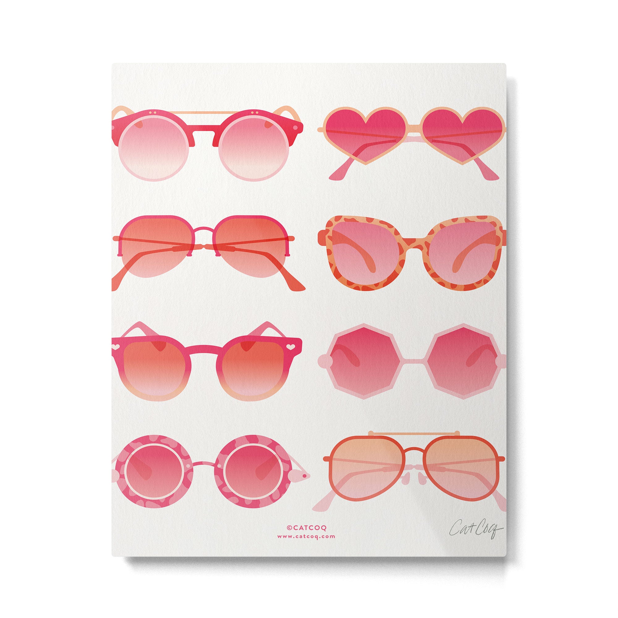 Sunglasses Collection - Pink OmbrÃ© Palette Metal Print Gallery Image 6
