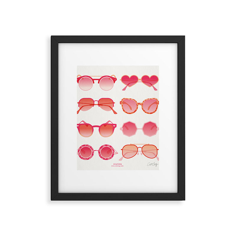 Sunglasses Collection - Pink OmbrÃ© Palette Framed Art Print Gallery Image 6