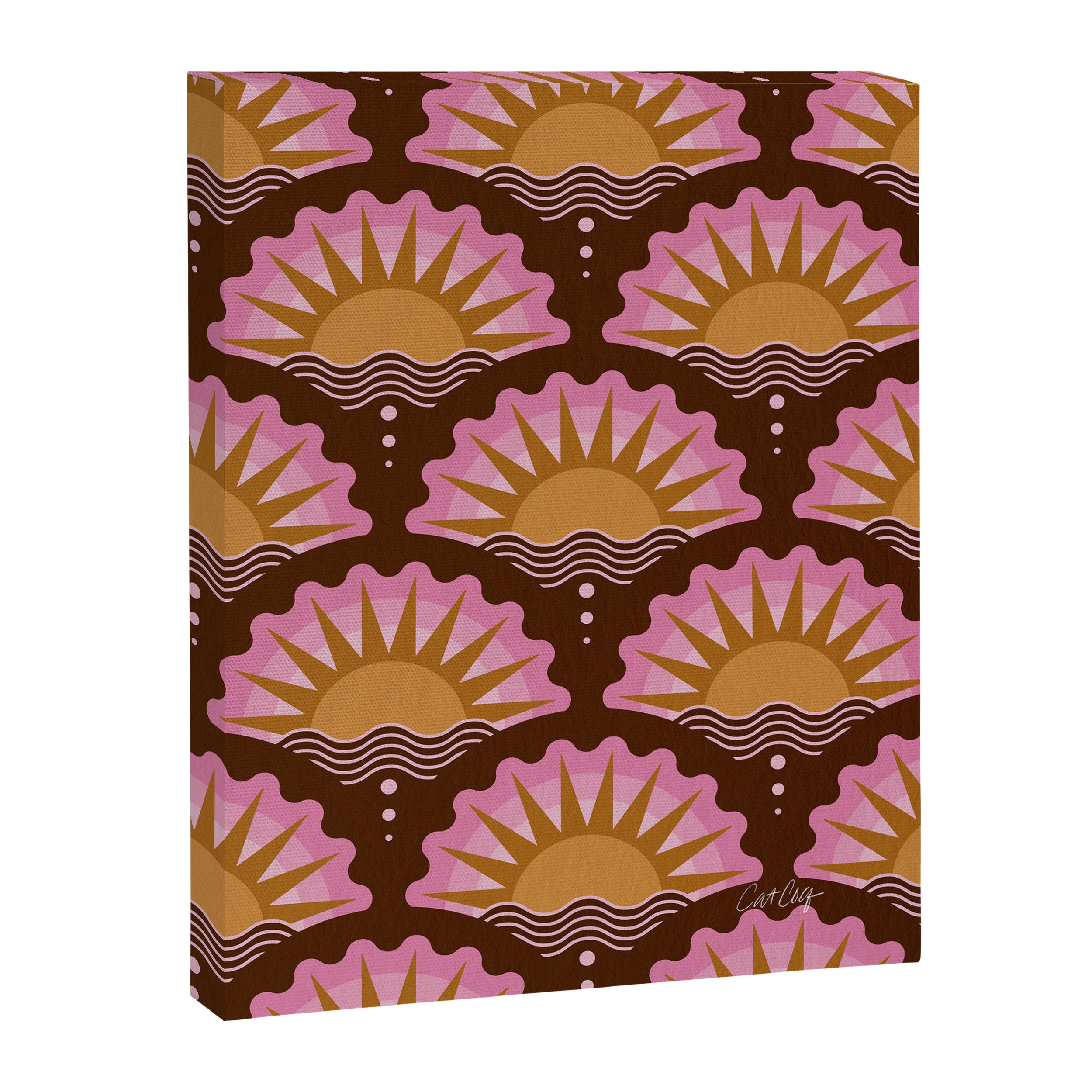 Sunset Seigaiha - Pink & Burgundy Canvas Print Gallery Image 8