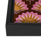 Sunset Seigaiha - Pink & Burgundy Framed Canvas Print Gallery Image 3