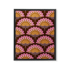 Sunset Seigaiha - Pink & Burgundy Framed Canvas Print Gallery Image 8
