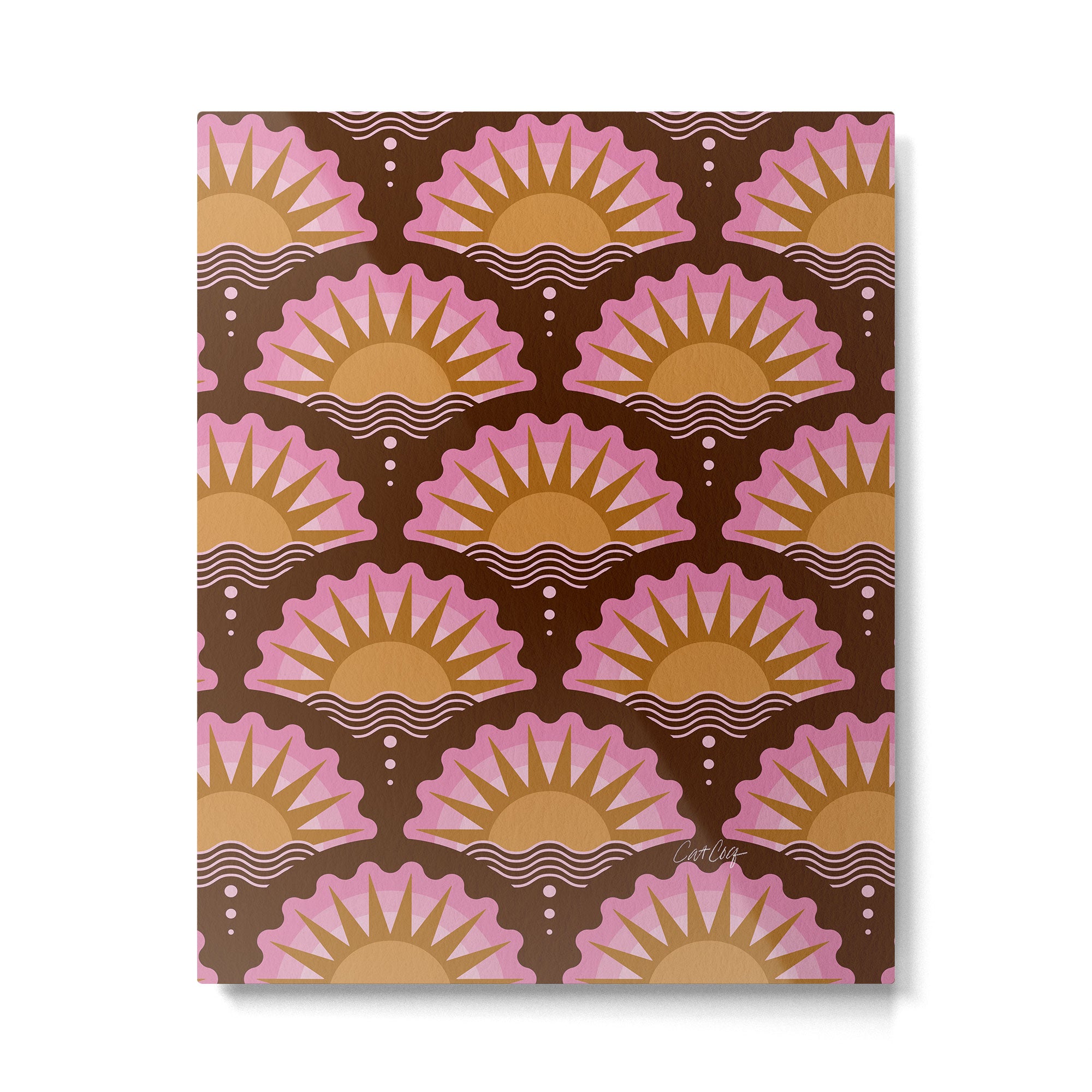 Sunset Seigaiha - Pink & Burgundy Metal Print Gallery Image 6