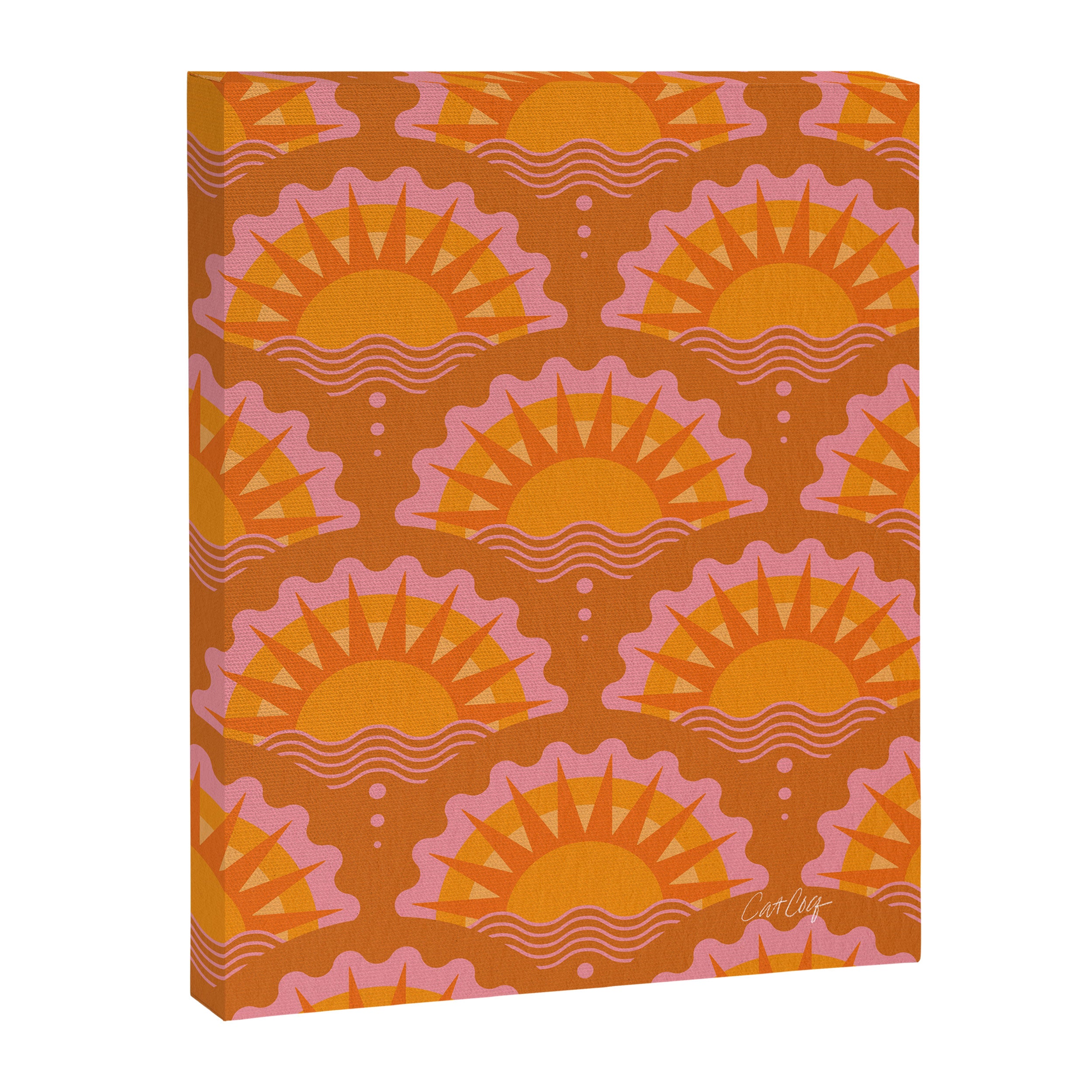 Sunset Seigaiha - Retro Sunshine Canvas Print Gallery Image 8