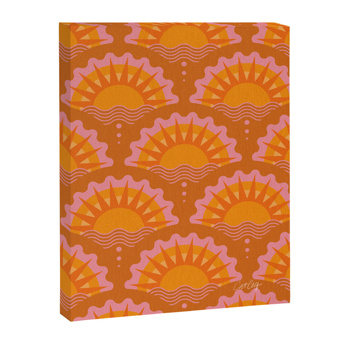 Sunset Seigaiha - Retro Sunshine Canvas Print Gallery Image 1