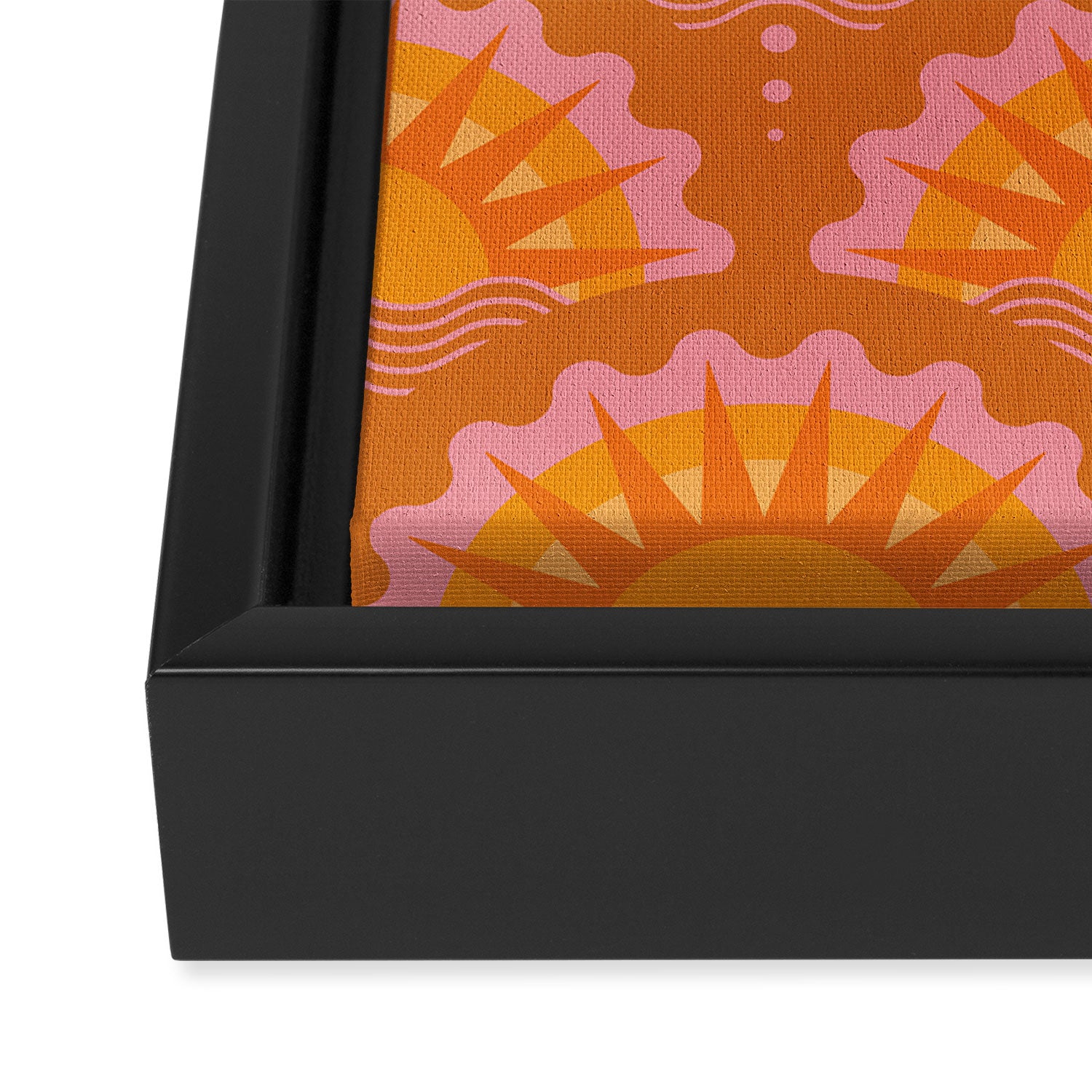 Sunset Seigaiha - Retro Sunshine Framed Canvas Print Gallery Image 3
