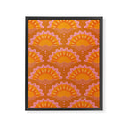 Sunset Seigaiha - Retro Sunshine Framed Canvas Print Gallery Image 8