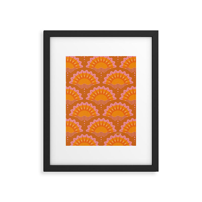 Sunset Seigaiha - Retro Sunshine Framed Art Print Gallery Image 6