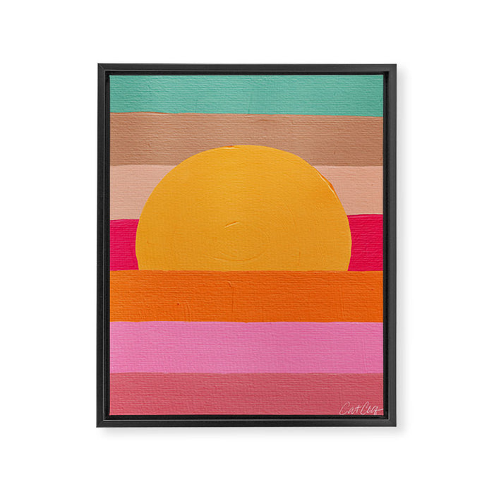 Sunset Waves â Magenta Framed Canvas Print Gallery Image 1