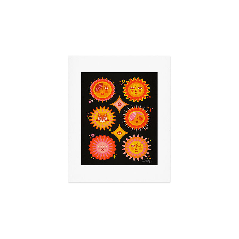 Sunshine Faces - Charcoal Art Print Gallery Image 1