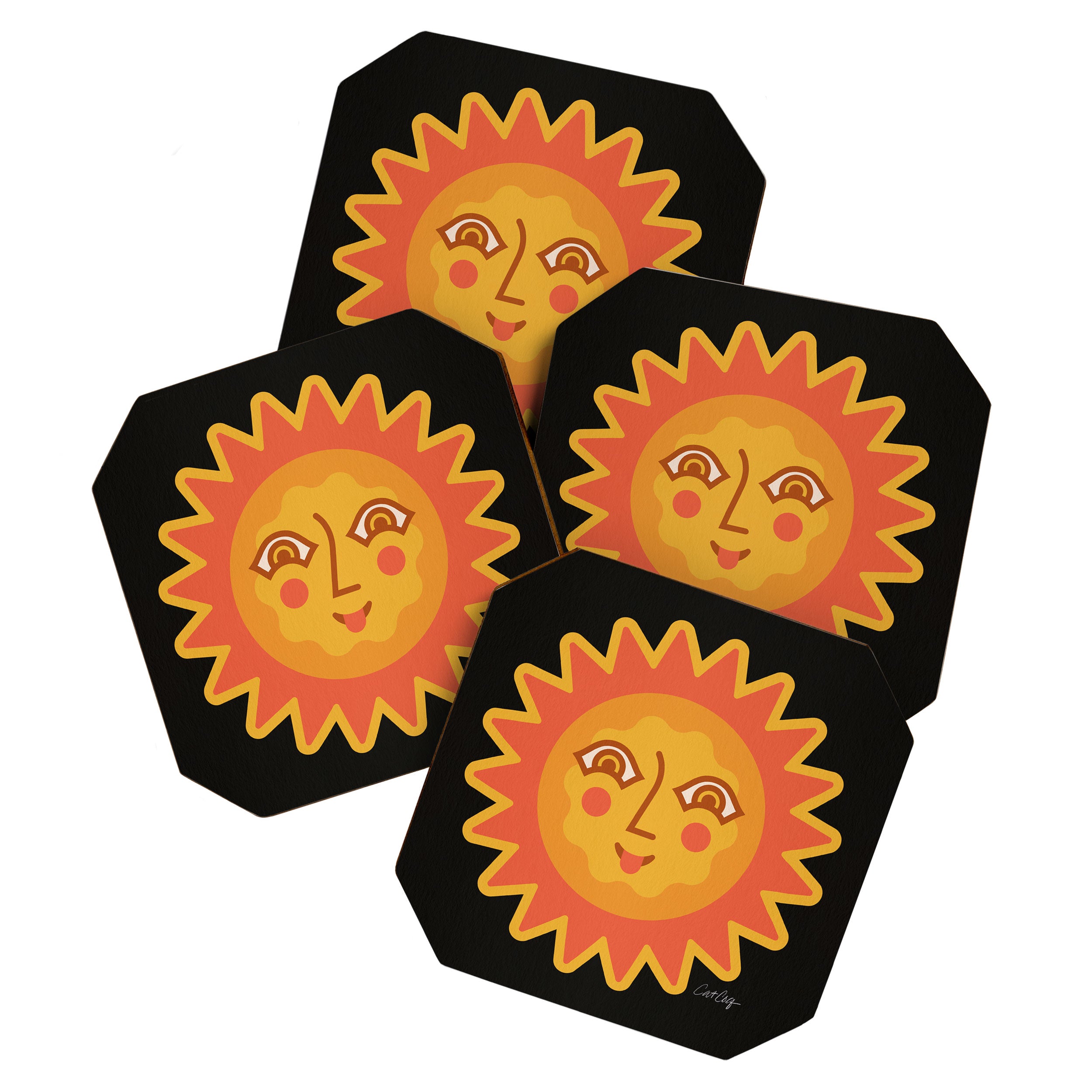 Sunshine Faces - Charcoal Coaster Gallery Image 1