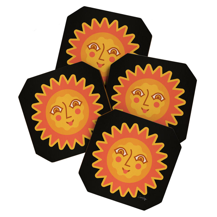 Sunshine Faces - Charcoal Coaster Gallery Image 1