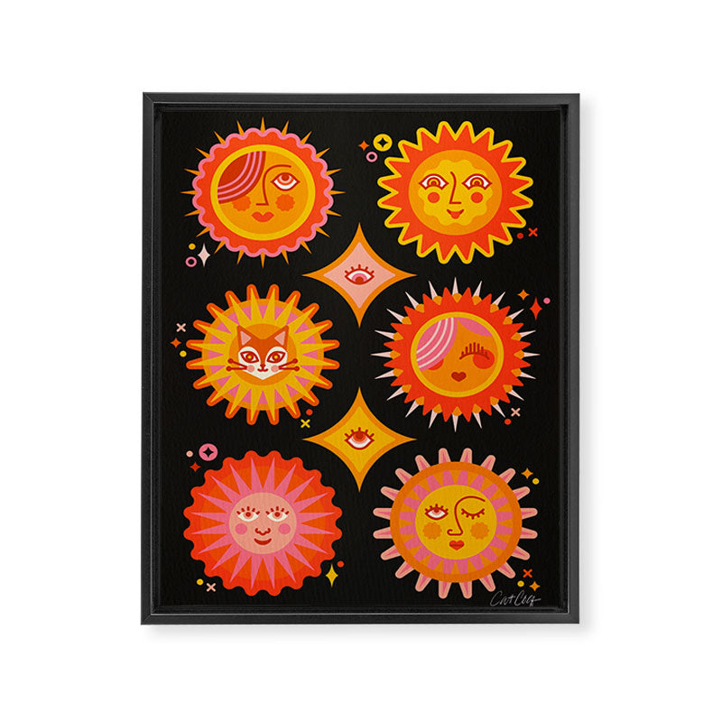 Sunshine Faces - Charcoal Framed Canvas Print Gallery Image 6