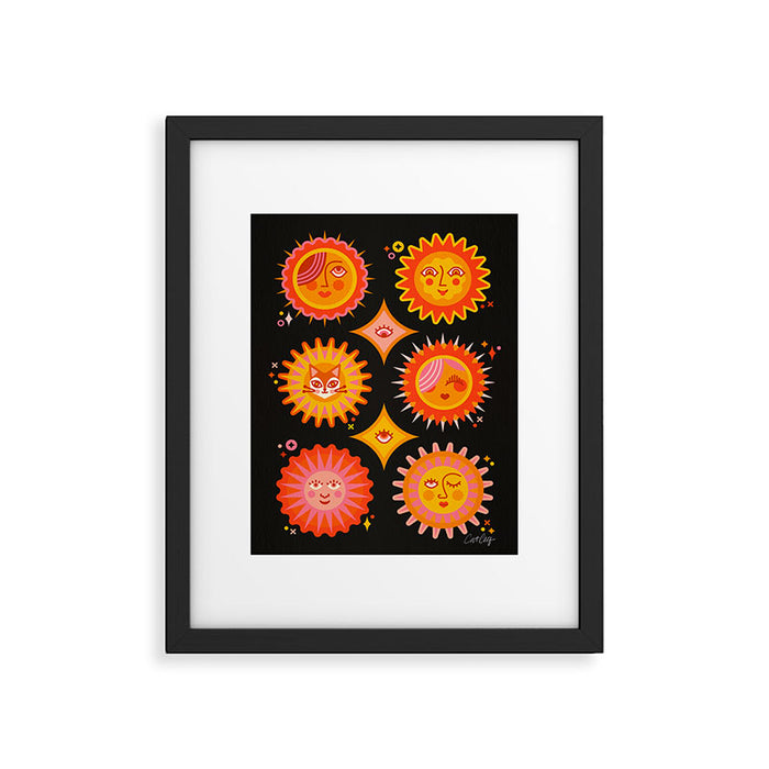 Sunshine Faces - Charcoal Framed Art Print Gallery Image 1