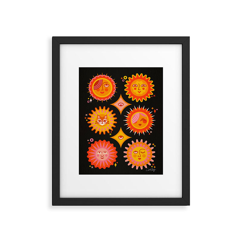Sunshine Faces - Charcoal Framed Art Print Gallery Image 5