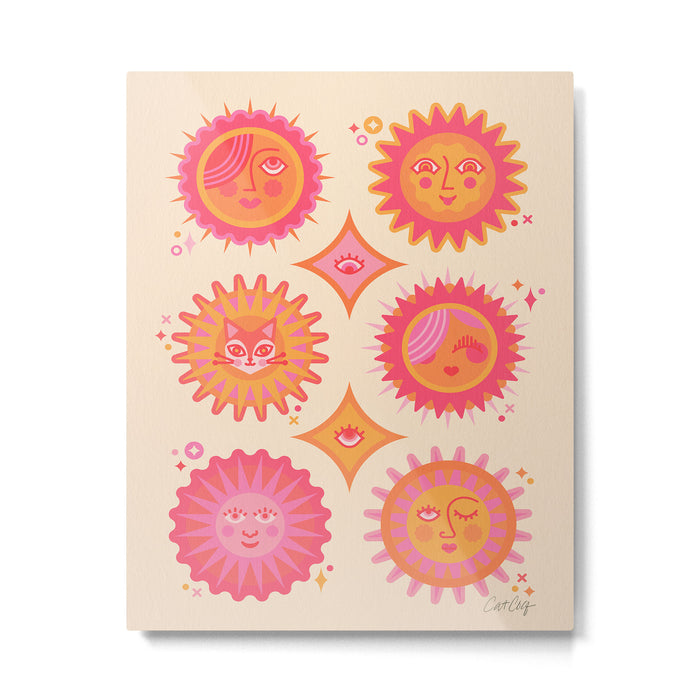 Sunshine Faces - Pink OmbrÃ© Metal Print Gallery Image 1