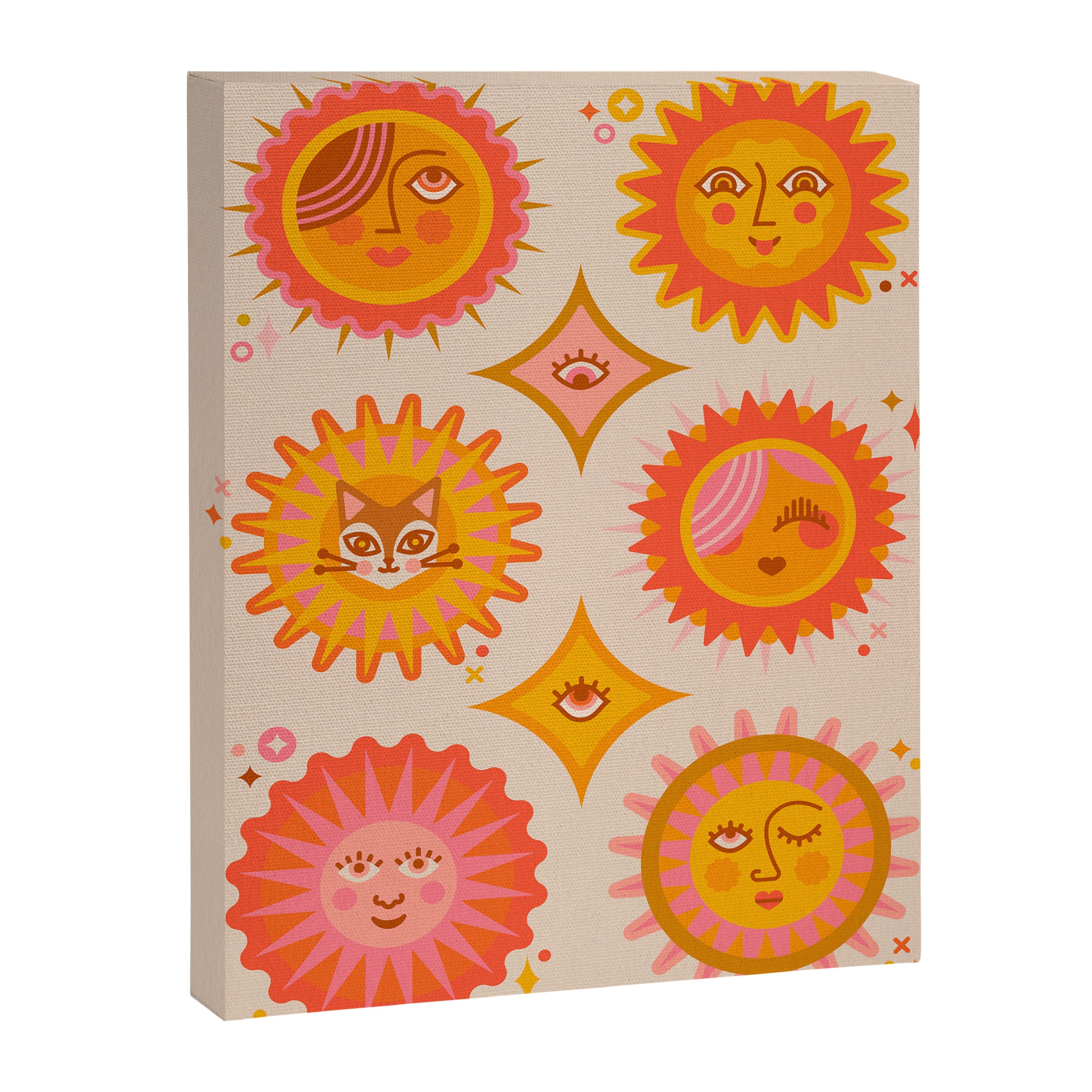 Sunshine Faces - Retro Canvas Print Gallery Image 8