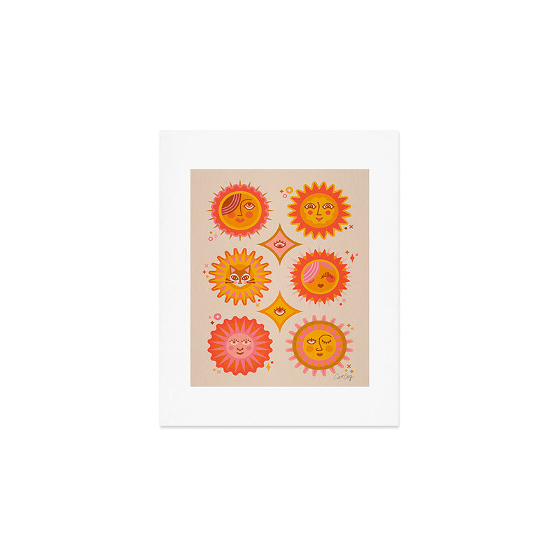 Sunshine Faces - Retro Art Print Gallery Image 1