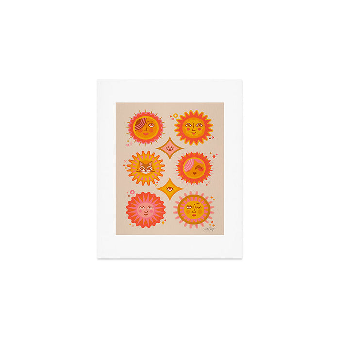 Sunshine Faces - Retro Art Print Gallery Image 1