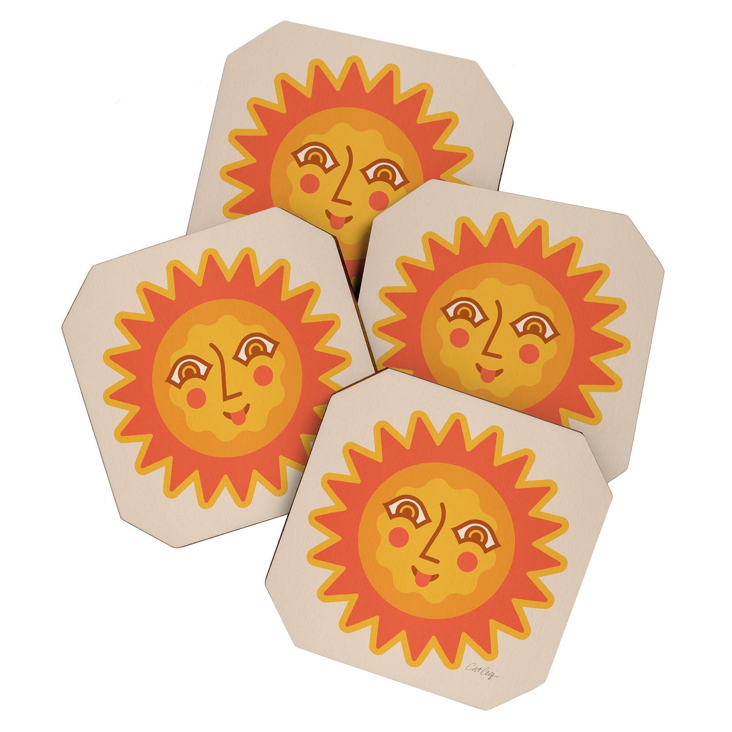 Sunshine Faces - Retro Coaster Gallery Image 1