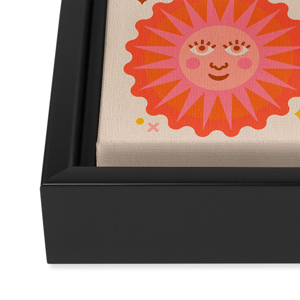 Sunshine Faces - Retro Framed Canvas Print Gallery Image 3