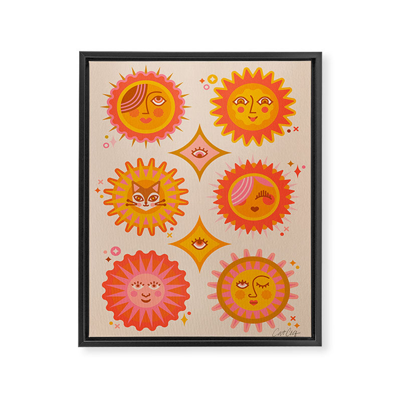 Sunshine Faces - Retro Framed Canvas Print Gallery Image 8