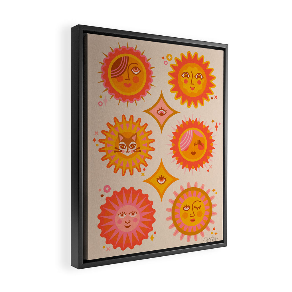 Sunshine Faces - Retro Framed Canvas Print Gallery Image 2