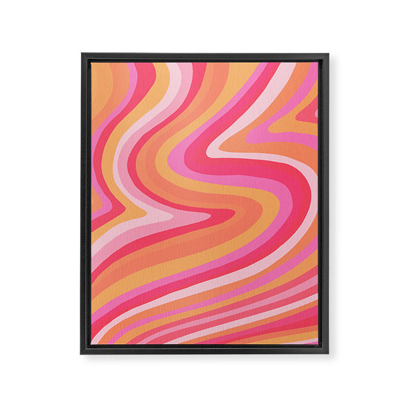 Sunshine Melt - Pink & Peach Palette Framed Canvas Print Gallery Image 8