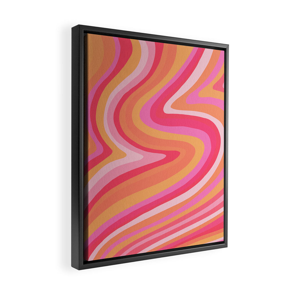 Sunshine Melt - Pink & Peach Palette Framed Canvas Print Gallery Image 2