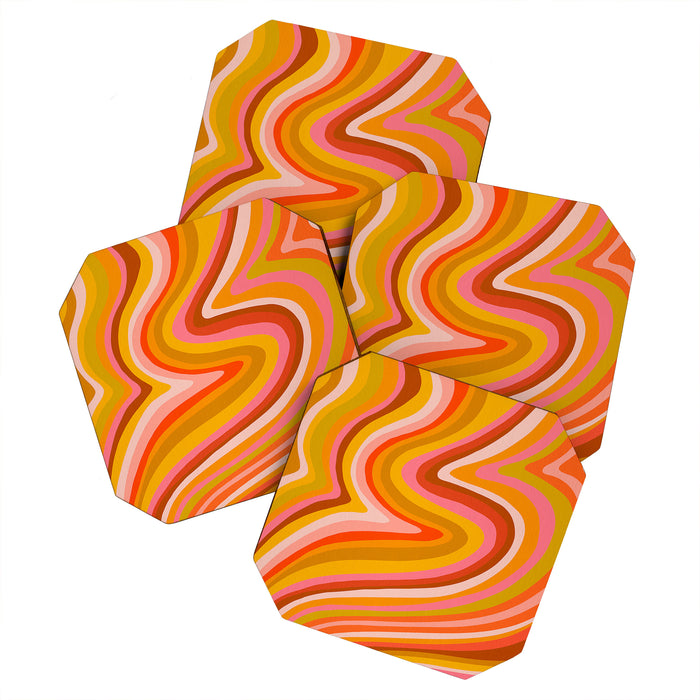 Sunshine Melt - Retro Ochre Coaster Gallery Image 1