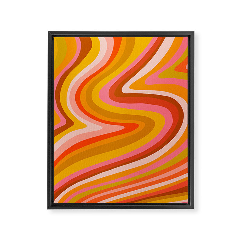Sunshine Melt - Retro Ochre Framed Canvas Print Gallery Image 8