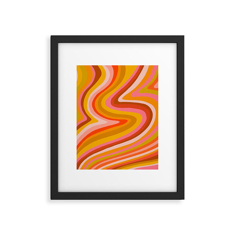 Sunshine Melt - Retro Ochre Framed Art Print Gallery Image 6