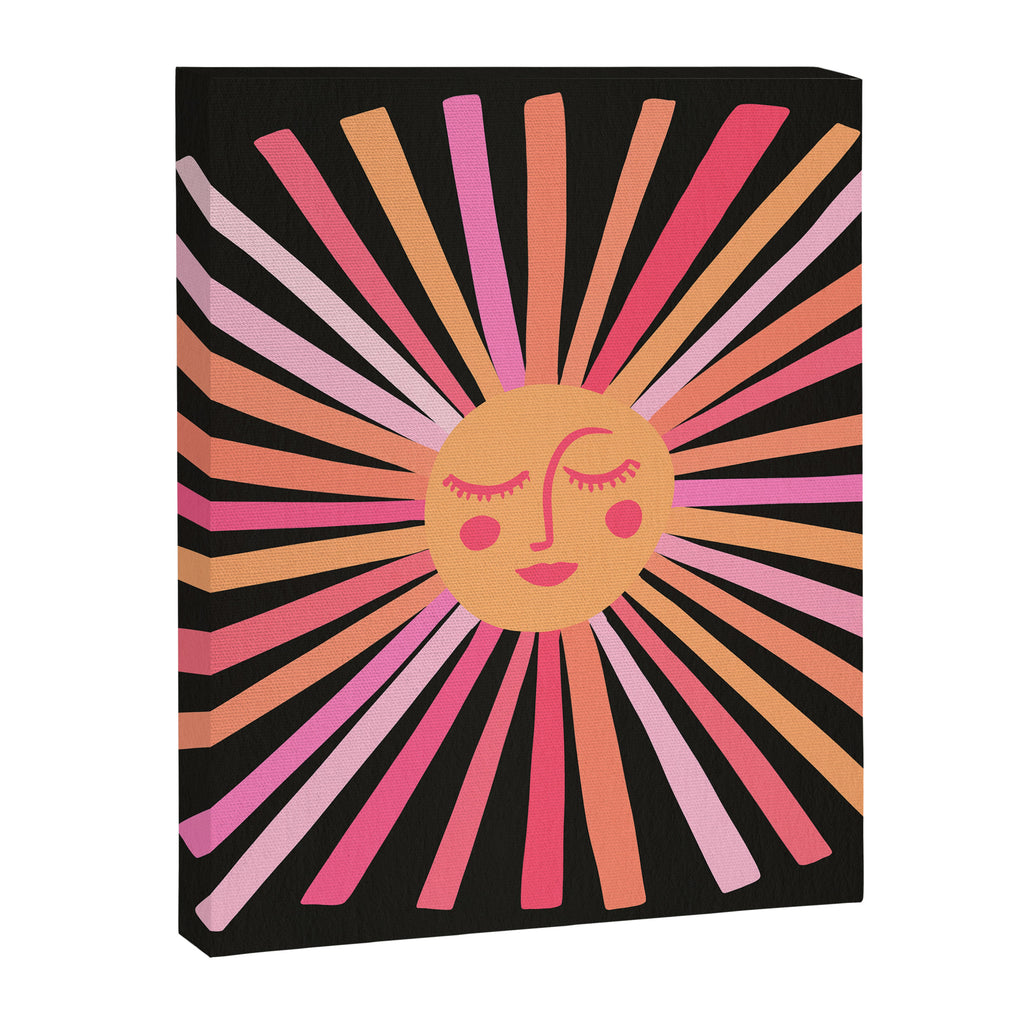 Sunshine - Pink on Charcoal Canvas Print Gallery Image 8