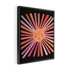 Sunshine - Pink on Charcoal Framed Canvas Print Gallery Image 2