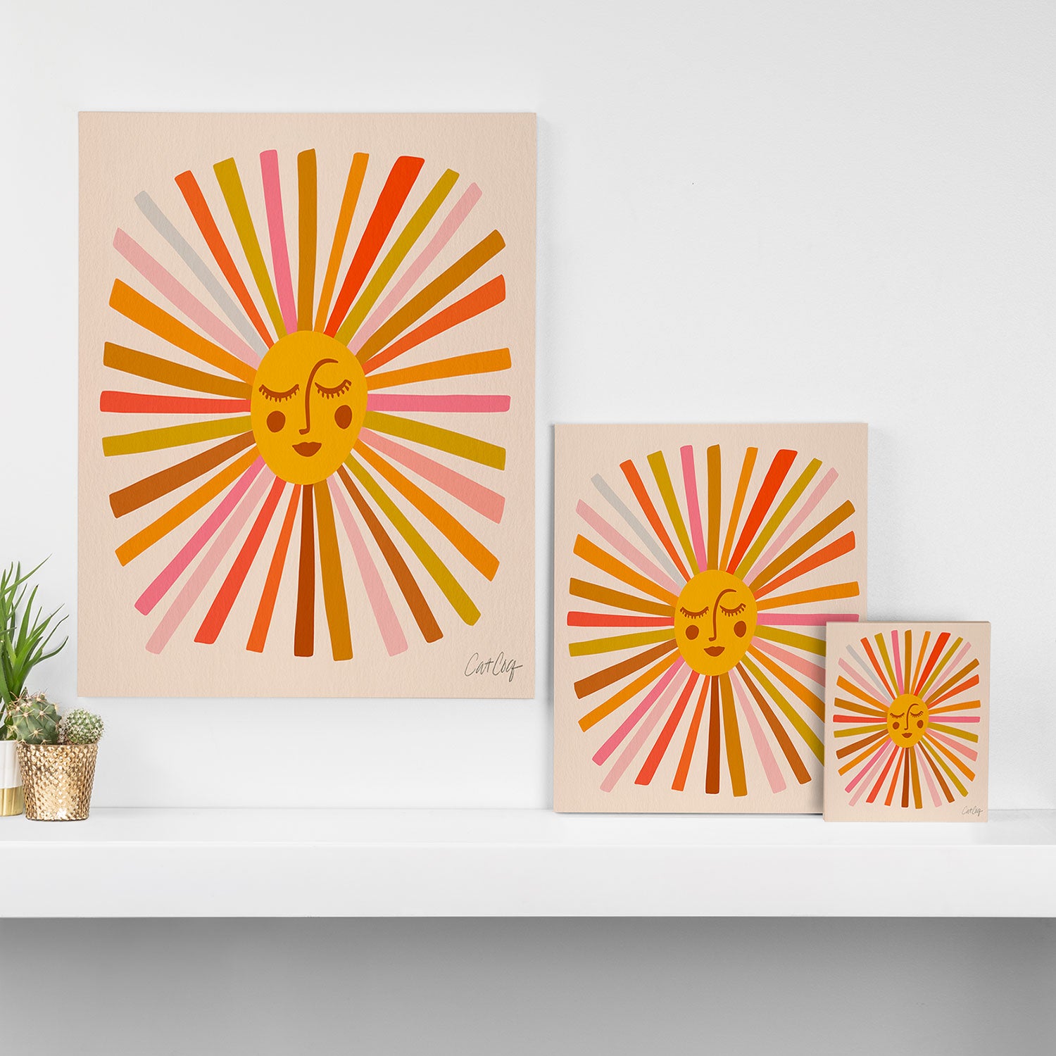 Sunshine - Retro Ochre Palette Canvas Print Gallery Image 3