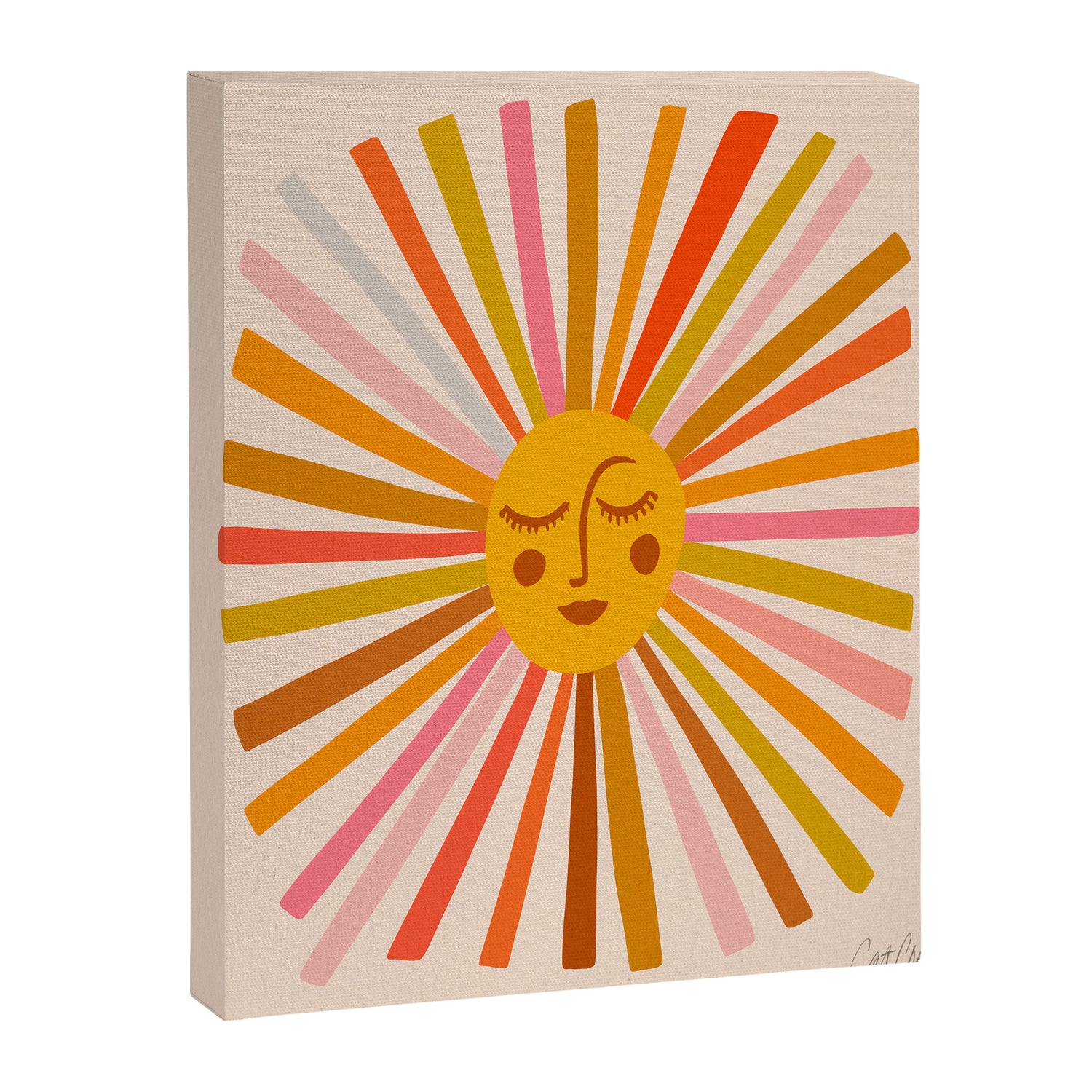 Sunshine - Retro Ochre Palette Canvas Print Gallery Image 3