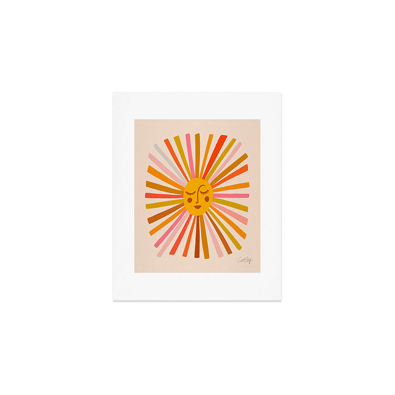 Sunshine - Retro Ochre Palette Art Print Gallery Image 1
