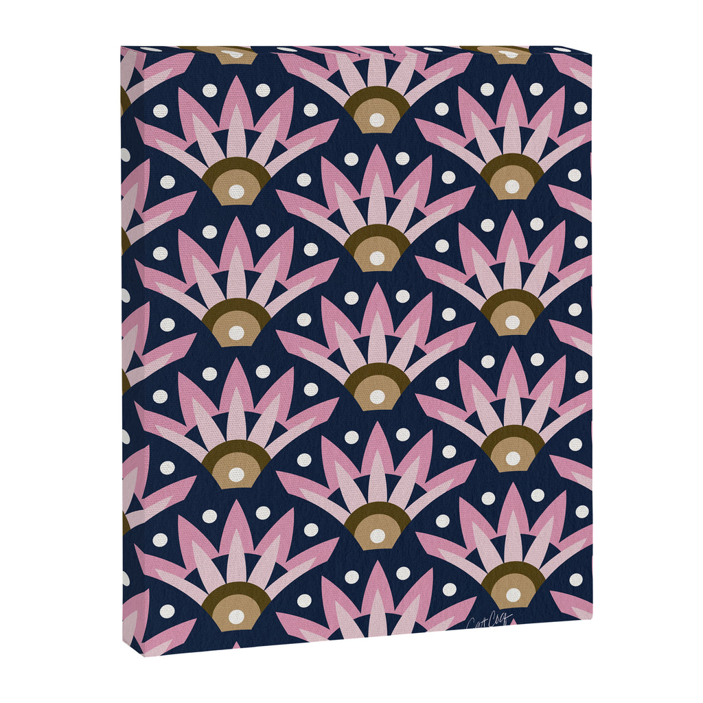 Sunshine Seigaiha Wave - Blush & Navy Canvas Print Gallery Image 8