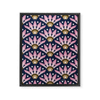 Sunshine Seigaiha Wave - Blush & Navy Framed Canvas Print Gallery Image 8