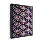 Sunshine Seigaiha Wave - Blush & Navy Framed Canvas Print Gallery Image 2