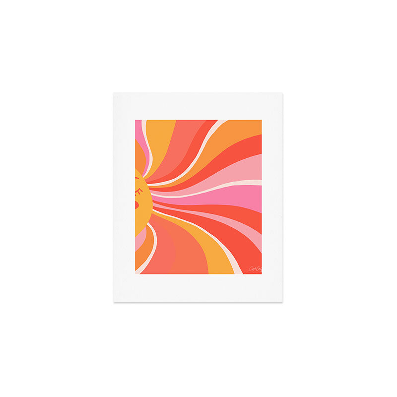 Sunshine Swirl â Pink & Peach Palette Art Print Gallery Image 1