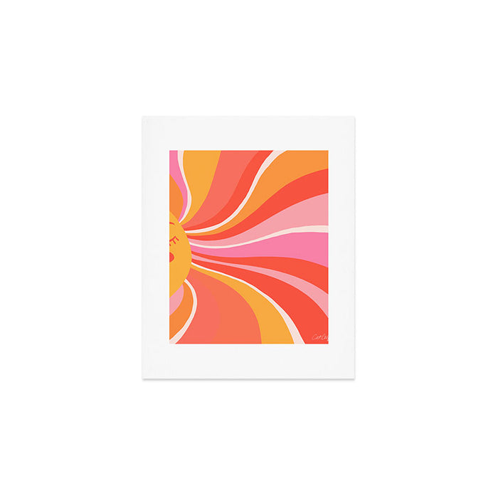 Sunshine Swirl â Pink & Peach Palette Art Print Gallery Image 1