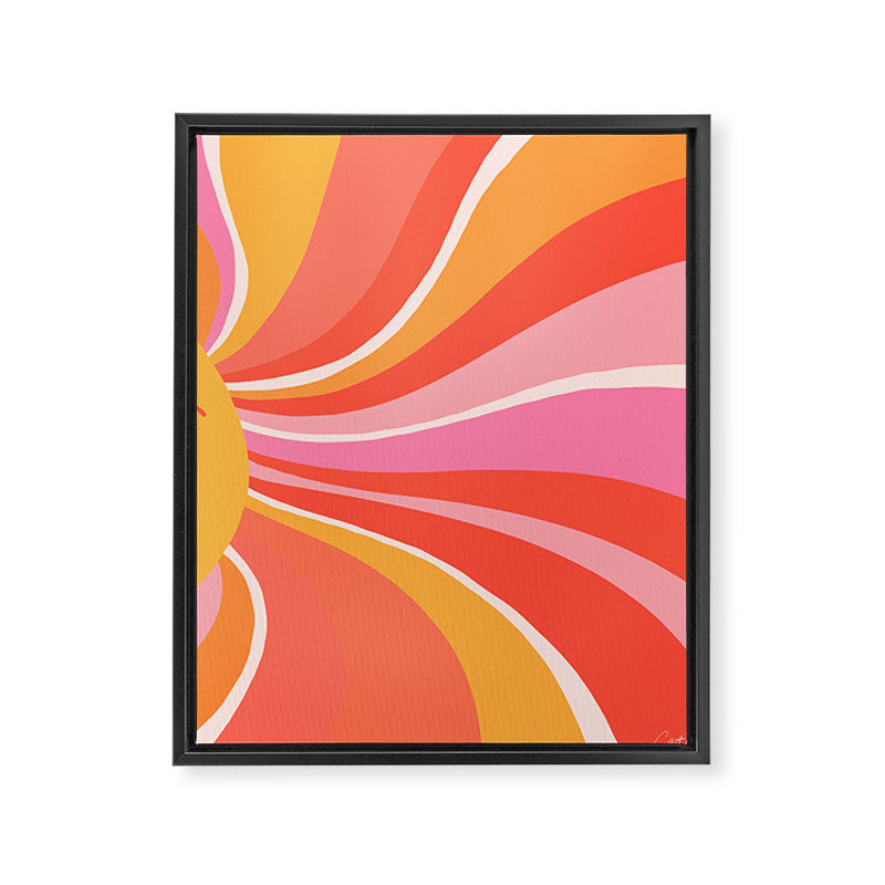 Sunshine Swirl â Pink & Peach Palette Framed Canvas Print Gallery Image 8